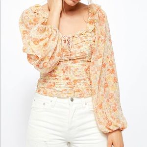 Free People Mabel Blouse Floral